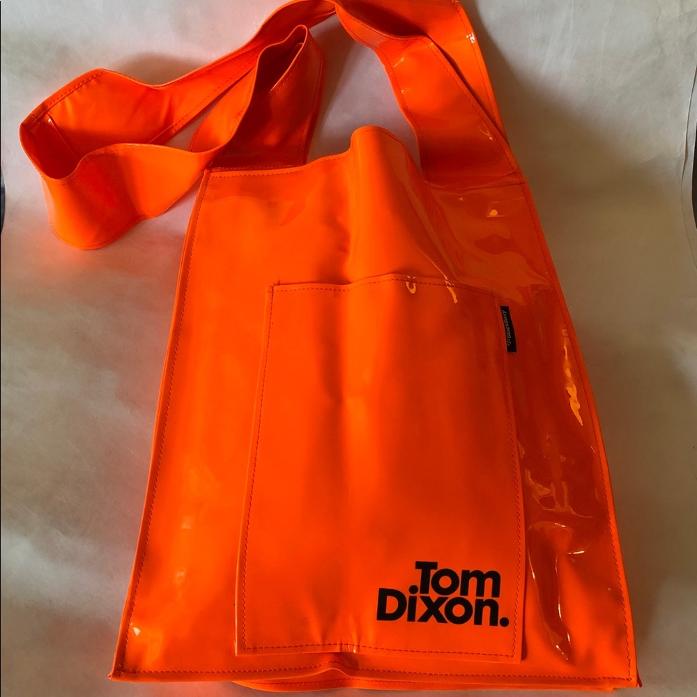 Tom Dixon orange vinyl shoulder tote